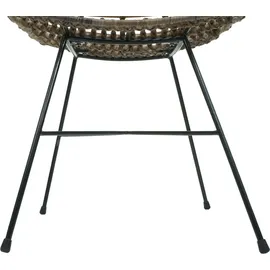 Mendler Esszimmerstuhl HWC-M29, Küchenstuhl Korbstuhl Rattansessel Rattanstuhl Stuhl mit Armlehnen, Kubu Rattan Holz Metall
