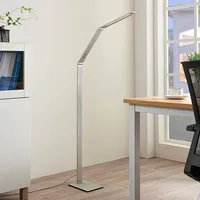 LUCANDE LED-Stehleuchte Nicano, grau, Metall, CCT, 125cm