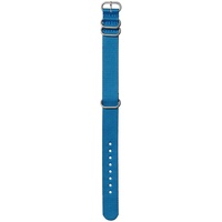 Nixon NATO Wechselarmband für Uhren mit 20 mm Abstand aus recyceltem Kunststoff in der Farbe Marineblau/Blau mit Schnalle und Beschläge aus Edelstahl, BA004-3391-00