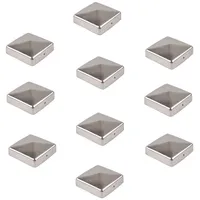 Baumarktplus 10x Pfostenkappe Edelstahl 121 mm Pyramide Abdeckkappe für Pfosten 12x12cm