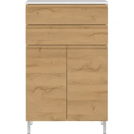 Germania Torrance Badkommode 60 x 97 x 34 cm Weiß/Eiche