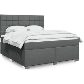 vidaXL Boxspringbett 180 x 200 cm Dunkelgrau