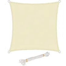 Woltu Sonnensegel Rechteck 3x5m Creme atmungsaktiv Sonnenschutz HDPE Windschutz mit UV Schutz für Garten, Terrasse Camping