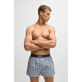 Boss Herren NOS Boxer, EW 2P blau, marineblau Boxershorts mit Label-Detail im 2er-Pack
