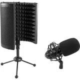Omnitronic Set MIC CM-78MK2 Großmembran-Kondensatormikrofon + AS-04 Tisch-Mikrofon-Absorbersystem (Live, Studio), Mikrofon