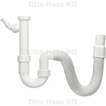 Haas + Sohn HAAS Röhren-Siphon 2805 DN40/50 flexibel, Spüle, Küche, Geräteanschluss, weiss