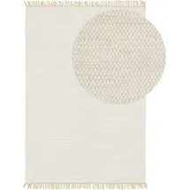benuta Baumwollteppich Tom Creme 200x300 cm Skandinavisch Wohnzimmerteppich Baumwolle Rechteckig - Weiß