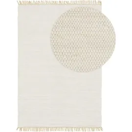 benuta Baumwollteppich Tom Creme 200x300 cm Skandinavisch Wohnzimmerteppich Baumwolle Rechteckig - Weiß