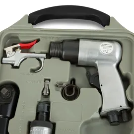 Eberth Druckluftwerkzeuge 71 tlg. mit 1/2" Schlagschrauber, 3/8" Ratschenschrauber, 150mm Meißelhammer und 6mm Geradschleifer, Druckluft Werkzeug mit 1/4" Druckluftanschluss und großem Zubehör