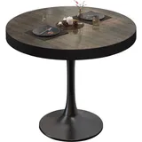 BL | Bistrotisch | Ø:H 70 x 78 cm | Schwarzer Rand | Light Wenge / Schwarz | ...