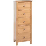 vidaXL Hohe Kommode mit Schubladen 45x32x110 cm Massivholz Eiche