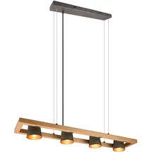 Trio Bell 4-flg. 100 cm rund Holz Nickel antik