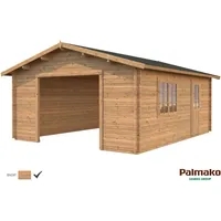 Palmako Blockbohlen-Garage, BxT: 450 x 550 cm (Außenmaße), Holz - braun