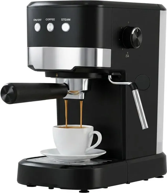 ochama Espressokocher, Pumpespresso, Heim-Espressokocher, 15 bar Hochdruck-Extraktion, leistungsstarker Dampfschaum für Milchschaum
