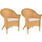Set/2 Rattansessel Primavera Wintergarten Korbsessel Sessel Rattanmöbel (Honig)
