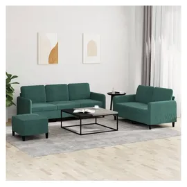 vidaXL 3-tlg. Sofagarnitur Dunkelgrün Samt