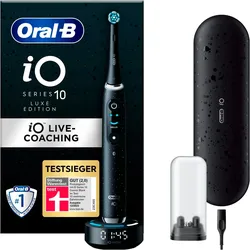 Elektrische Zahnbürste ORAL-B "iO Series 10 Luxe Edition", schwarz (cosmic schwarz), Elektrozahnbürsten, Magnet-Technologie
