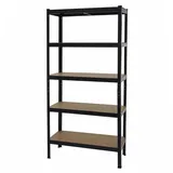Mendler Lagerregal Stahl 180x90x40cm schwarz 5 Böden