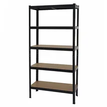 Mendler Lagerregal Stahl 180x90x40cm schwarz 5 Böden