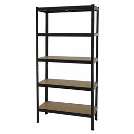 Mendler Lagerregal Stahl 180x90x40cm schwarz 5 Böden