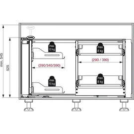 Peka Eckauszug Magic Corner Comfort Kb 1000 mm rechts Anthrazit