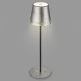 Briloner - LED Tischlampe kabellos mit Touch, dimmbar in Stufen, höhenverstellbar, Nachttischlampe, Leselampe, LED Lampe, Campinglampe, Tischleuchte, Akkulampe, Outdoorlampe, 38x12 cm, Antik-Silber