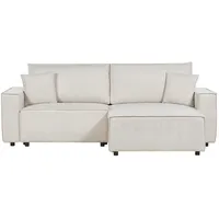 Beliani Ecksofa Beige Linksseitig mit Stauraum KARILA Helles