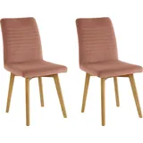 OTTO products Esszimmerstuhl Alessja (Set, 2 St), Bezug aus Microfaser, Gestell aus Eiche Massivholz braun