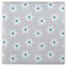 sovie HOME Weihnachtsserviette Snowflakes in Silber-Türkis aus Linclass® Airlaid, 40 x 40 cm, 12 Stück