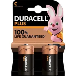 Duracell - Batterie plus 100% Extra Life MN1400 LR14 C BP2 EINHEITSGRÖSSE