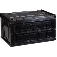 Relaxdays Klappbox 58,5 x 39,5 x 32,5 cm 1-tlg. schwarz