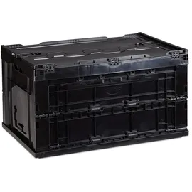 Relaxdays Klappbox 58,5 x 39,5 x 32,5 cm 1-tlg. schwarz