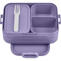 Mepal Brotdose Midi - Bento Box für Sandwiches oder 4 Brotscheiben - Lunchbox für kleine Snacks & Reste - Erwachsene Essenbox mit Fächern - Vivid lilac