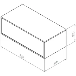 vente-unique Waschbeckenunterschrank hängend - 94 cm - TEANA Anthrazitgrau