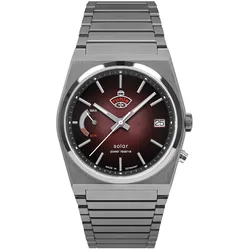 Ruhla 4640M5 Herrenuhr Space Control Solar Dunkelrot
