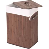 MCW Wäschekorb MCW-C21, Laundry Wäschebox Wäschesammler Wäschebehälter Wäschetonne, 61x43x32cm 70l braun