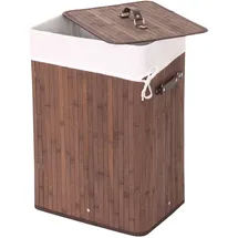 MCW Wäschekorb MCW-C21, Laundry Wäschebox Wäschesammler Wäschebehälter Wäschetonne, 61x43x32cm 70l braun