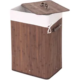 MCW Wäschekorb MCW-C21, Laundry Wäschebox Wäschesammler Wäschebehälter Wäschetonne, 61x43x32cm 70l braun