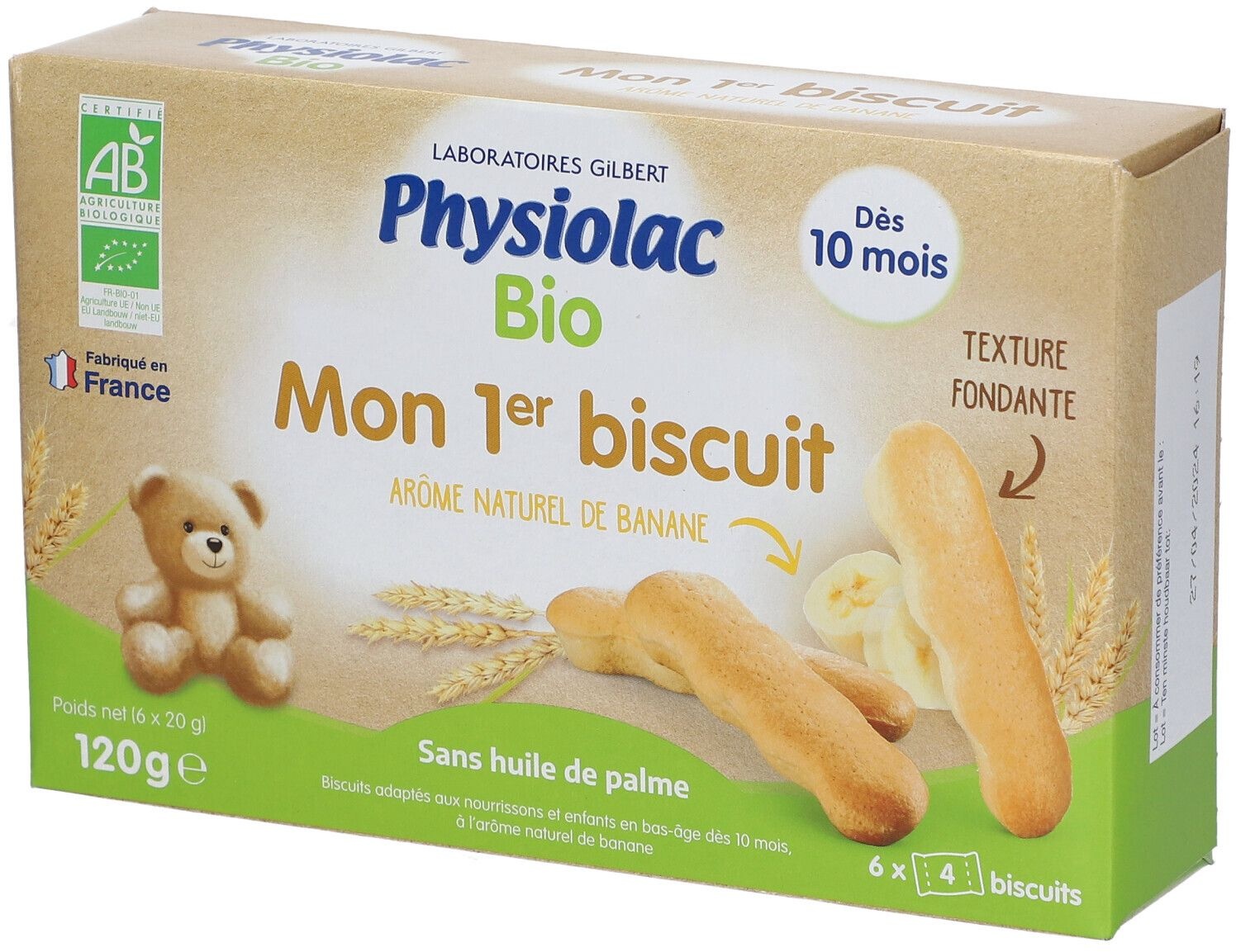 Physiolac Bio Mon 1er Biscuit Banane Dès 10 mois 24 Snack