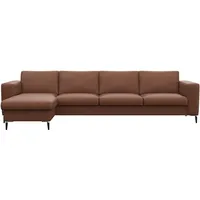 FLEXLUX Ecksofa »Fiore, L-Form«, breite Armlehnen, Kaltschaum, Füße Alu+schwarz braun