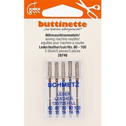 buttinette Nähmaschinennadeln "Leder", Stärke: 80–100, Inhalt: 5 Stück