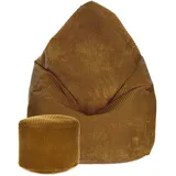 DreamRoots Sitzsack, Braun, 70x105x70 cm, Oeko-Tex® Standard 100, Wohnzimmer, Hocker, Sitzsäcke, XXL Sitzsäcke