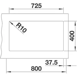 Blanco Subline 430/270-U links schwarz + Handbetätigung + InFino