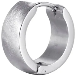 Single-Creole FIRETTI "Schmuck Geschenk Edelstahl Ohrschmuck Ohrring Ice Scratch", silber (edelstahlfarben), Ohrringe, Damen, Edelstahl