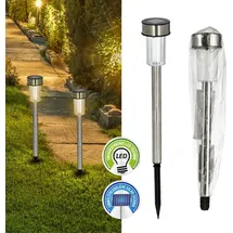 Cepewa LED Solar Gartenstecker silber 36 cm