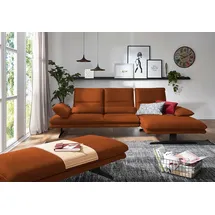 W.Schillig Eckcouch Leder 3-Sitzer Braun