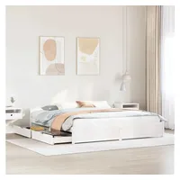 VidaXL Bett, Bett ohne Matratze Weiß 200x200 cm