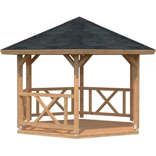 Palmako Pavillon Betty 9,9 m2 Hellbraun tauchimprägniert