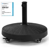 23kg Sonnenschirmständer Mit Rollen, Φ52cm Marktschirmständer Rund, Schirmständer Balkonschirmständer Für 38/48mm Gestänge Sonnenschirmfuß - Costway