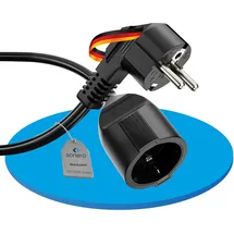 Sonero Verlängerungskabel Stromkabel Verlängerung, 10,0m, Schutzkontakt Stecker auf Buchse, Strom Kabelverlängerung, Netzkabel, Steckdosenverlängerung Schwarz